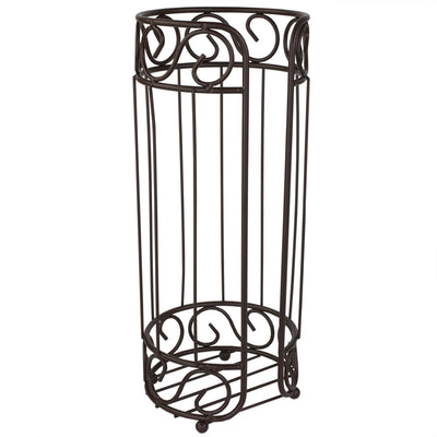 3 of 7:Home Basics Scroll Collection Bath Tissue Reserve Toilet Paper Roll Holder Stand, Bronze 