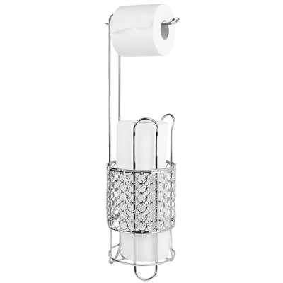 1 of 6:Distributeur de papier toilette sur pied Home Basics, chromé 