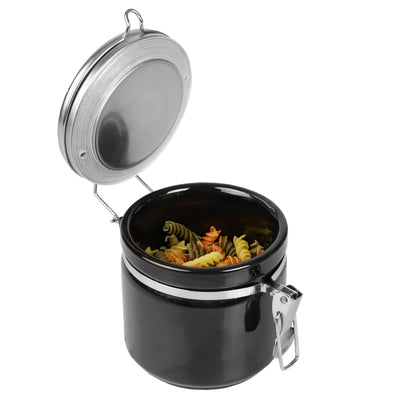 3 of 4:Boîte Home Basics de 750 ml avec couvercle en acier inoxydable, noire 
