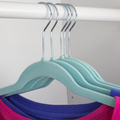 5 of 5:Cintres en velours Home Basics (lot de 10), bleu ciel 