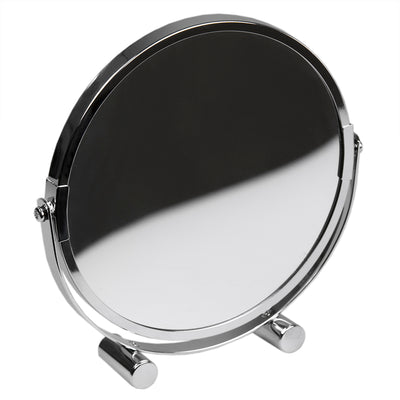 3 of 7:Miroir cosmétique portable double face Home Basics pour table et comptoir, chromé 