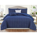 1 of 4:Dawn 5 Piece Metallic Dotted Lines Textured Design Comforter Set 