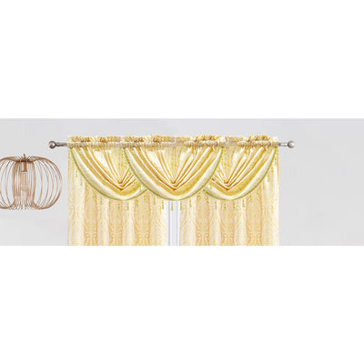 10 of 21:Lizet Damask Jacquard Rod Pocket Window Panel and Valance Treatments, All Sold Separately 