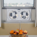 6 of 9:Ventilateur de fenêtre double Comfort Zone avec flux d'air réversible, pale de 7 pouces, blanc 