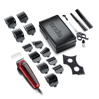 2 of 3:Andis Professional Easy Cut 20-Piece Hair Clipper Kit, Red-Black 