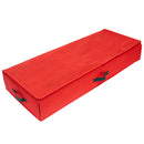 1 of 4:Home Basics Red Textured PVC Christmas Wrapping Storage Organizer with Green Handles 