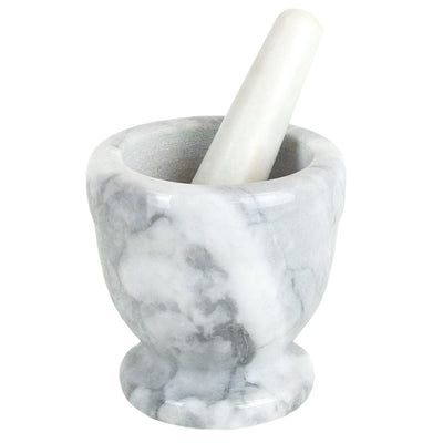 1 of 5:Home Basics Marble Mortar and Pestle, White 