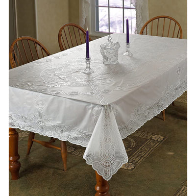 2 of 25:Nappe en vinyle avec dentelle en relief et motif Betenburg 