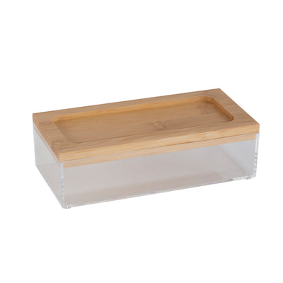 1 of 4:Organiseur transparent Simplify Medium avec couvercle en bambou 