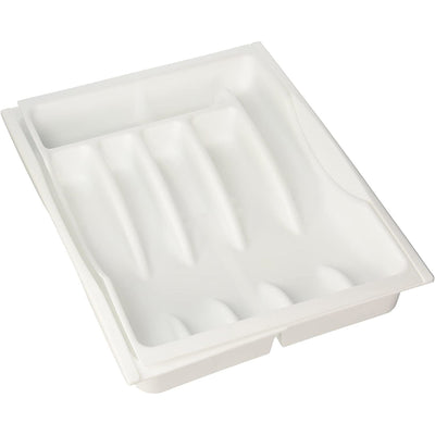 2 of 5:Rubbermaid Adjustable Plastic Cutlery Tray, White, 11.5-19 Inches 