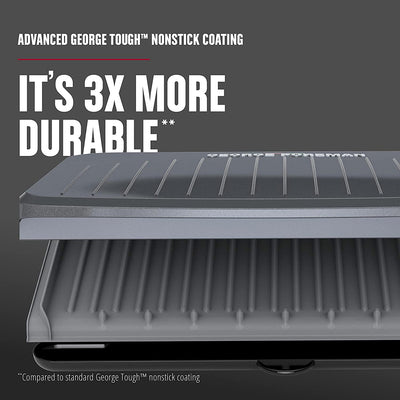 6 of 12:George Foreman 9-Serving Classic Plate Electric Indoor Grill and Panini Press, Gray 