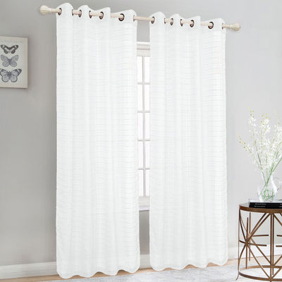 3 of 14:Panneau de fenêtre à œillets Trenton Box en voile transparent, 54 x 84 pouces 