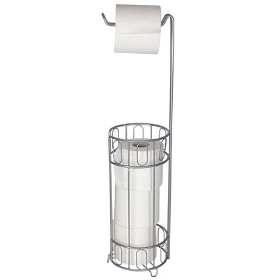 1 of 5:Home Basics Unity - Soporte dispensador de papel higiénico independiente, color plateado 