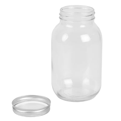 3 of 4:Home Basics 33oz. Wide Mouth Clear Mason Canning Jar 