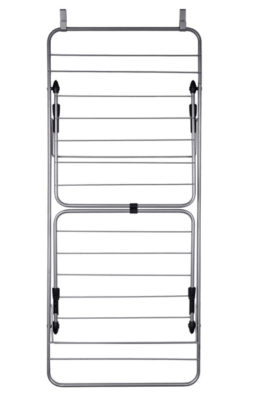 3 of 6:Home Basics Steel Over the Door Towel Dryer Rack, Grey 
