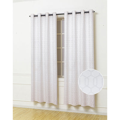 2 of 2:Carlton Hexagon Link Room Darkening Grommet Window Panel, 54x84 Inches 