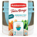 2 of 3:Rubbermaid Take Alongs 2 Food Containers with Tray and Lid, Blue 