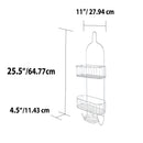 4 of 4:Étagère de douche Home Basics Unity à 2 niveaux avec crochets inférieurs et porte-savon central 