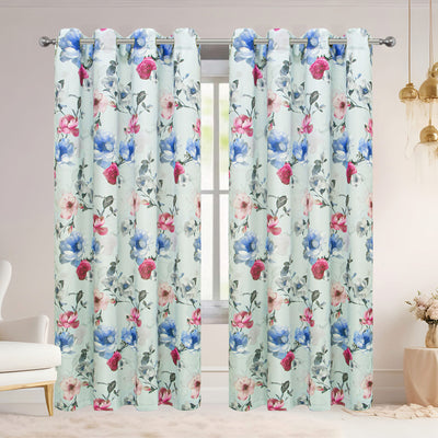 1 of 6:Elanor Floral Room Darkening Grommet Window Curtain Panel, 54x84 Inches 