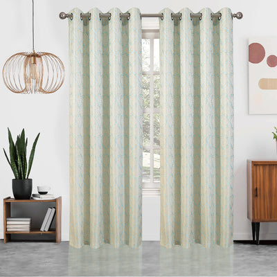 1 of 7:Panel de ventana con ojales de jacquard con eslabones de cadena Sharen, 55 x 84 pulgadas 