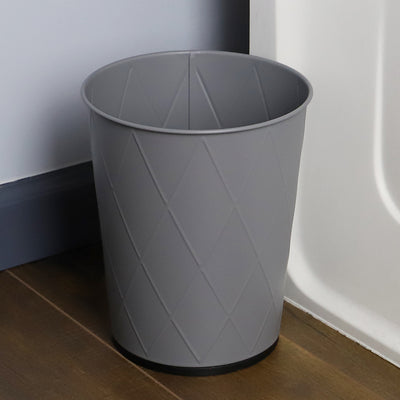 4 of 4:Home Basics Contenedor de basura con parte superior abierta, color gris diamante, 8 litros, (9,5
