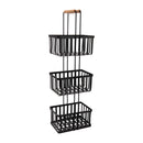 1 of 4:Simplify 3 Tier Metal Spa Tower with Bamboo Handles in Black 