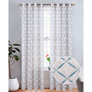 2 of 6:Boca Metallic Embroidered Linen Look Grommet Window Curtain Panel, 54x84 Inches 
