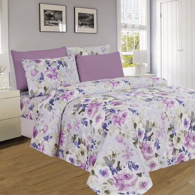 5 of 12:PREMIUS Premium Rosewood 4 & 6 Piece Microfiber Printed Wrinkle-Free Sheet Set 