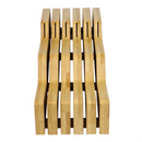2 of 4:Home Basics - Bloque para cuchillos de bambú, diseño de onda contemporánea, horizontal, color natural 