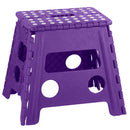 1 of 1:Home Basics Taburete plegable grande de plástico con puntos antideslizantes, morado, 11.4 x 8.7 x 12.6 pulgadas 