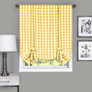 1 of 3:Cortina para atar cortinas de ventana con cuadros de búfalo - 42x63 - Amarillo 