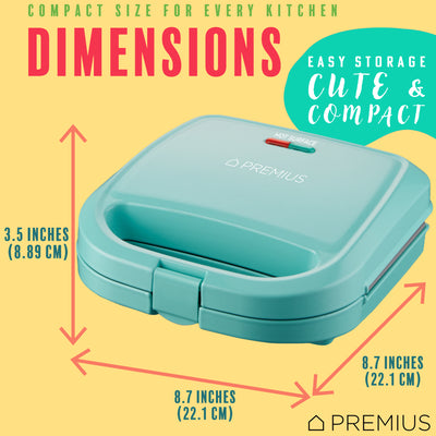 6 of 18:Machine à sandwich double tranche antiadhésive en céramique PREMIUS, moule de 8,25 x 4,75 pouces 