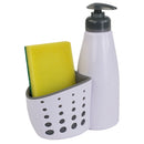 2 of 6:Home Basics Soap Dispenser with Perforated Sponge Holder, White 