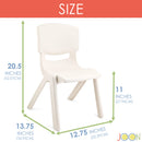 3 of 8:JOON Stackable Plastic Kids Learning Chairs, Ivory, 20.5x12.75X11 Inches, 2-Pack (Pack of 2) 