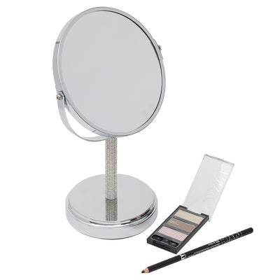 3 of 4:Miroir cosmétique double face Home Basics Diamond (grossissement x1/x5), chromé 