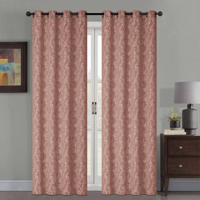 3 of 7:Jenner Jacquard Leaf Vines Grommet Window Panel, 54x84 Inches 