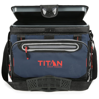 1 of 6:Titan 30 Can Deep Freezer Zipperless Soft Cooler with HardBody Liner, Navy Blue 