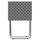 2 of 7:Table pliante polyvalente Home Basics, gris treillis, 38 x 48 x 64 cm 