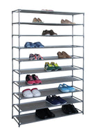 2 of 7:Home Basics 50 Pair Non-Woven Multi-Purpose Stackable Free-Standing Shoe Rack, Grey 