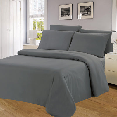 1 of 4:Winston Microfiber Wrinkle Free Sheet Set, Grey, 16 Inch Deep Pocket 