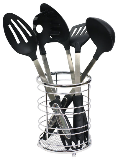 2 of 7:Home Basics Chrome Plated Steel Cutlery Holder 