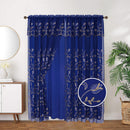 4 of 12:Kylie Embroidered Rod Pocket Window Panel with Attached Valance and Backing, 54x90 Inches 
