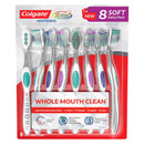 1 of 2:Colgate Total + cepillo de dientes blanqueador con limpiador de lengua, suave, paquete de 8 