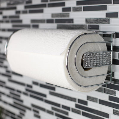 4 of 4:Home Basics Pave Wall Mounted Steel Paper Towel Holder, Chrome 