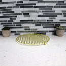 4 of 5:Home Basics Halo Round Steel Trivet, Gold 