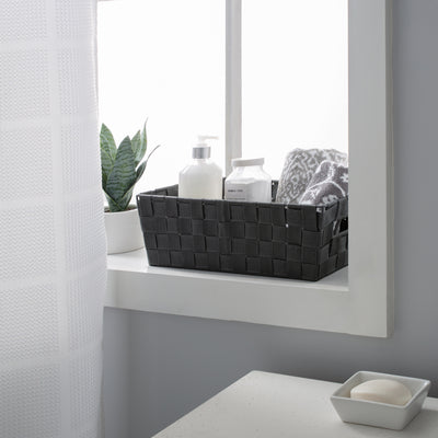 4 of 4:Simplify Medium Woven Strap Shelf Tote in Grey 