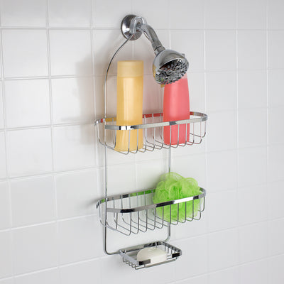 5 of 6:Home Basics Chrome Plated Steel Shower Caddy 