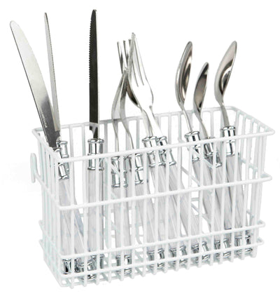 1 of 1:Home Basics Hanging Vinyl Coated Steel Utensil Holder, White 