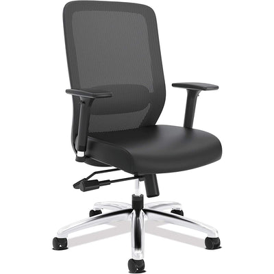 1 of 5:HON Exposure Task Mesh High-Back Computer Chair with Leather Seat, Black 