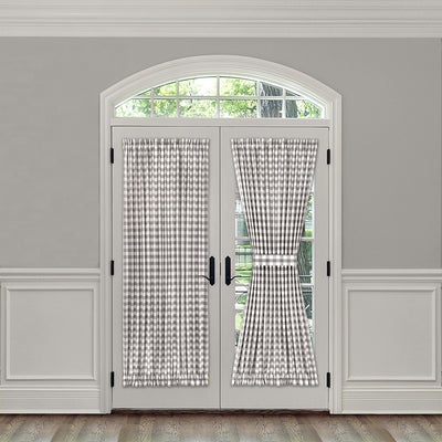 2 of 7:Buffalo Check Gingham French Door Panel With Tieback 